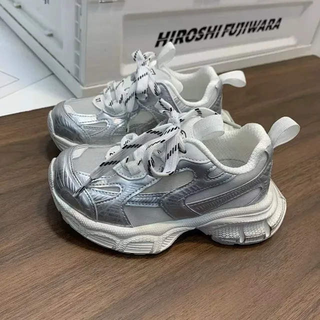 Sneakers Chunky Sculpted Sole Silhouette Oversized rose argent 4