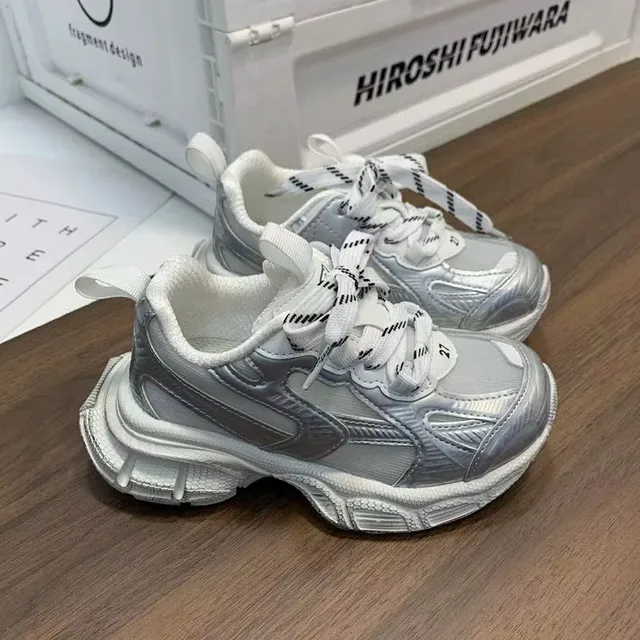 Sneakers Chunky Sculpted Sole Silhouette Oversized rose argent 17