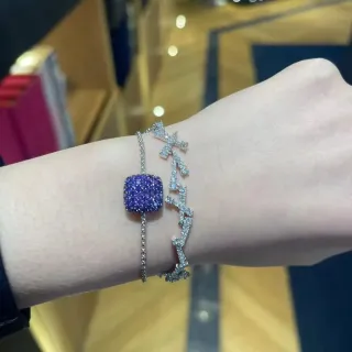 سوارة فضية بنفسجية بافيه مربعة دلاية