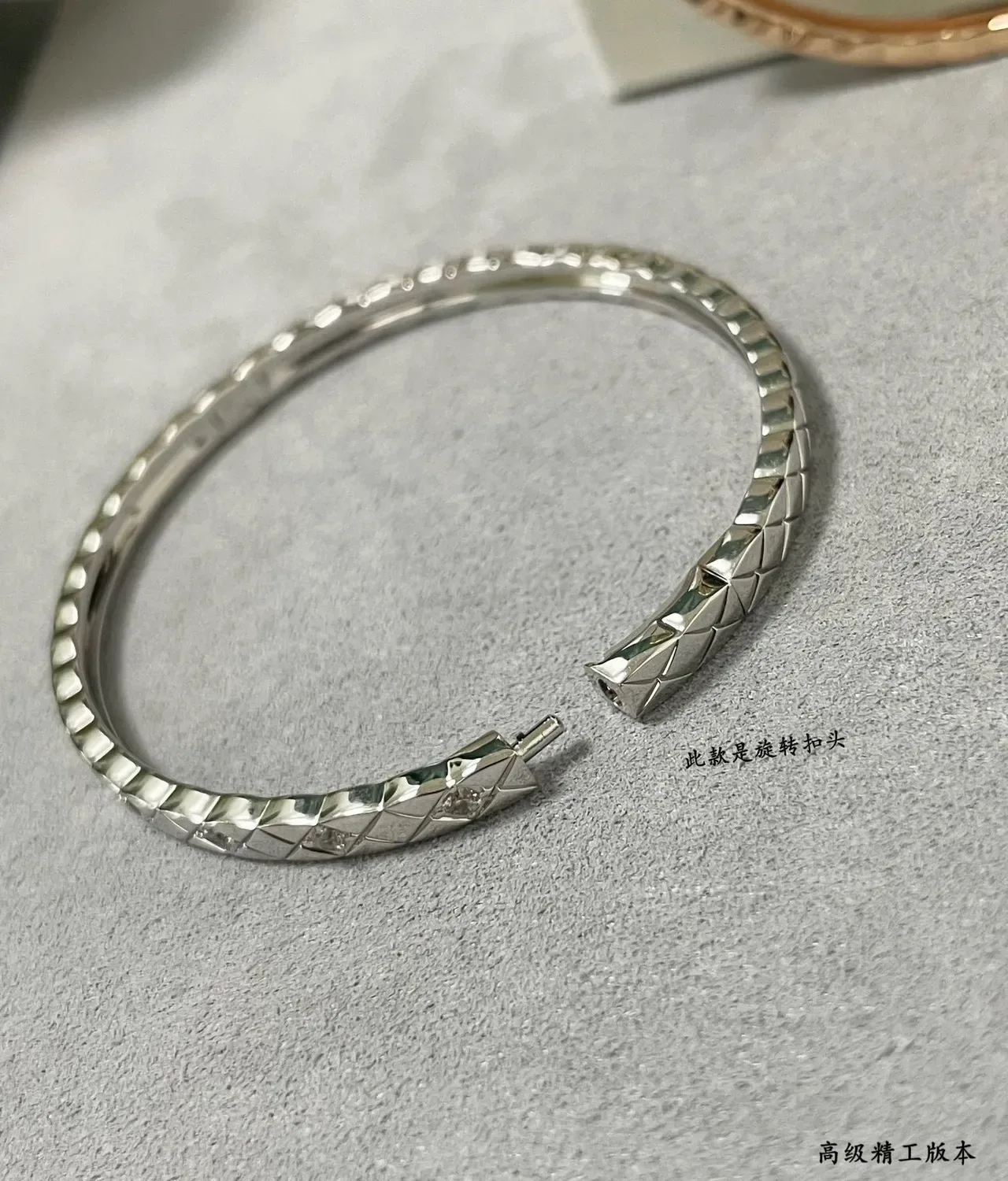 Quilted Diamond-Cut Multi-Tone Metal Bangle Bracelets 6
