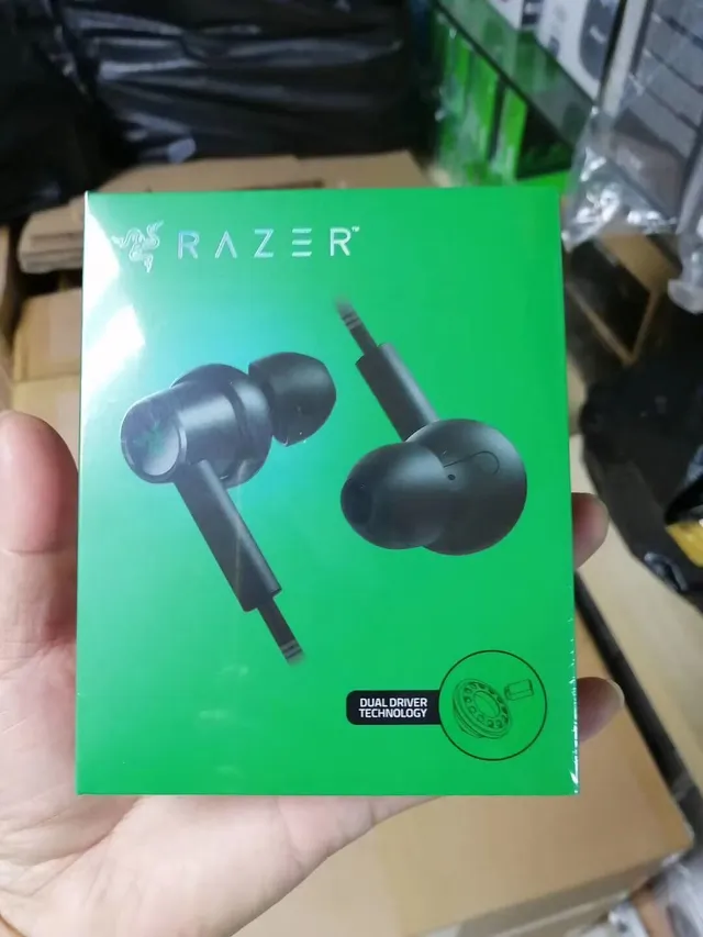 Razer हरा काला जीवंत चेसिस डिटैचेबल बूम माइक ओवर-यर हेडफोन्स 6