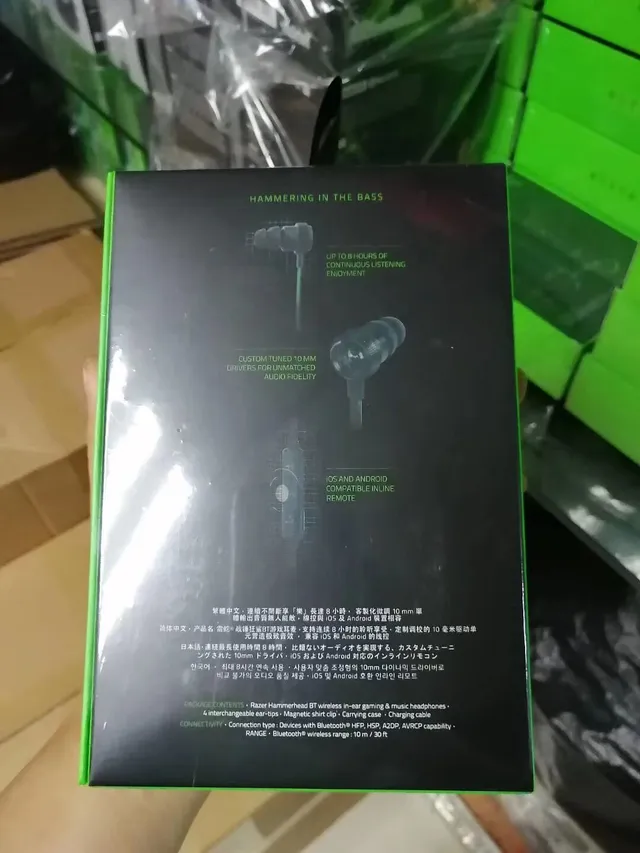 Razer हरा काला जीवंत चेसिस डिटैचेबल बूम माइक ओवर-यर हेडफोन्स 12
