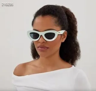 Gafas de sol en acetato cat-eye rojo brillante 6
