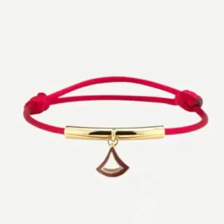 Red Gold Cord Bar Bracelet