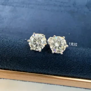 Round Brilliant-Cut Six-Prong Solitaire Stud Earrings