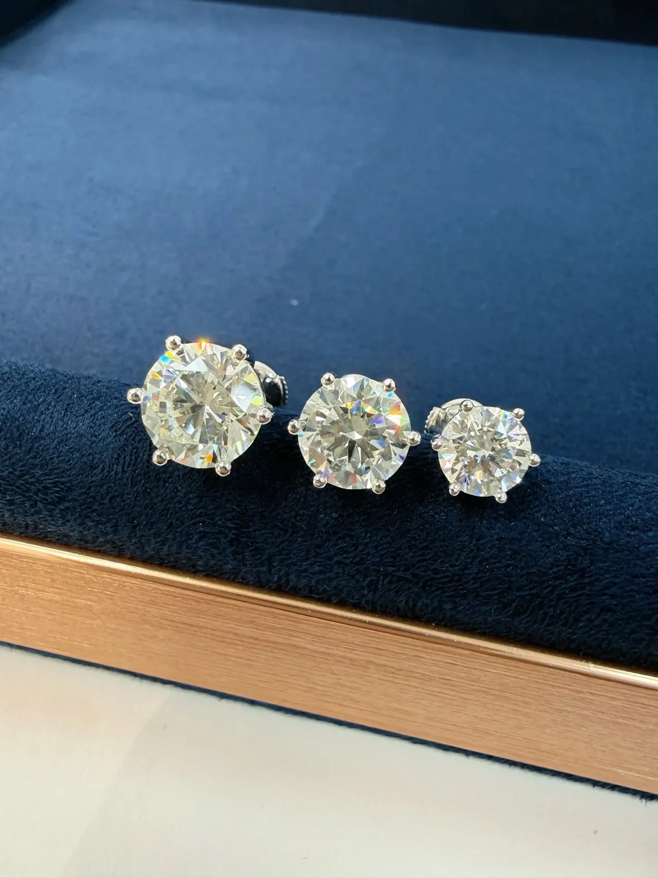 Round Brilliant-Cut Six-Prong Solitaire Stud Earrings 4