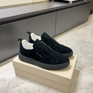 سانتوني سنيكرز أسود سويدي slip-on lifestyle