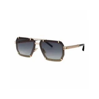 Shield-Style Angular Acetate Frame Gradient Lens Sunglasses