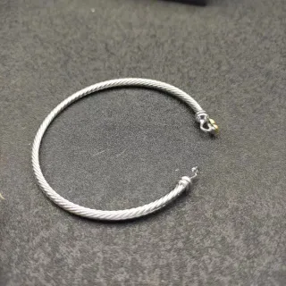 银金扭曲电缆结构金属手链