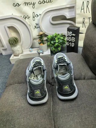 Silver Gray and Black Chunky Lifestyle Sneakers 8