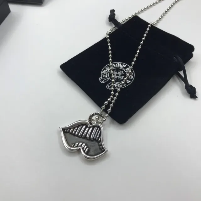 Silver Oxidized Lip Pendant Necklaces 7