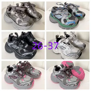 Skechers Silver Black Platform Sole Metallic Synthetic Overlays Chunky Sneakers