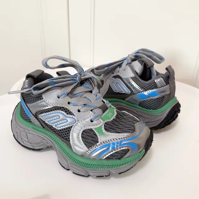 Skechers Silver Black Platform Sole Metallic Synthetic Overlays Chunky Sneakers 19