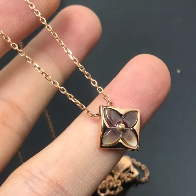 Colares pendentes com motivo floral quadrado de incrustação de madrepérola 3