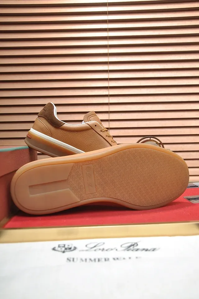 Tênis Lifestyle Couro Tan Low Top Solado de Goma 3