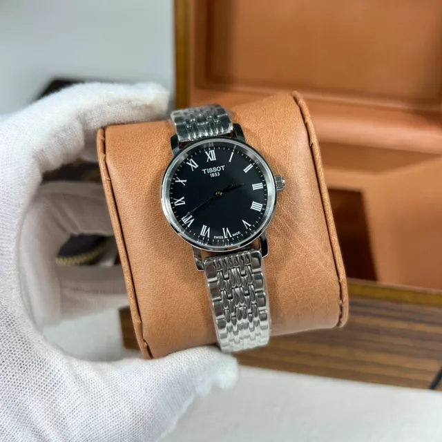 Tissot Everytime Black Dial Silver-Tone Quartz Watch 4