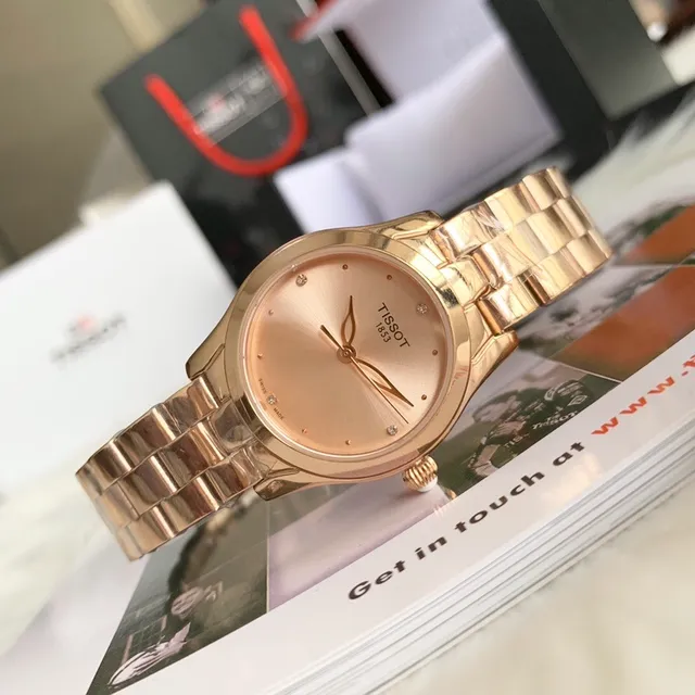 Tissot T-Lady Wave Series Rose Gold-Tone Quartz Watch 4