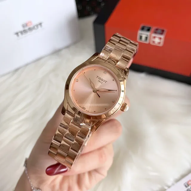Tissot T-Lady Wave Series Rose Gold-Tone Quartz Watch 8