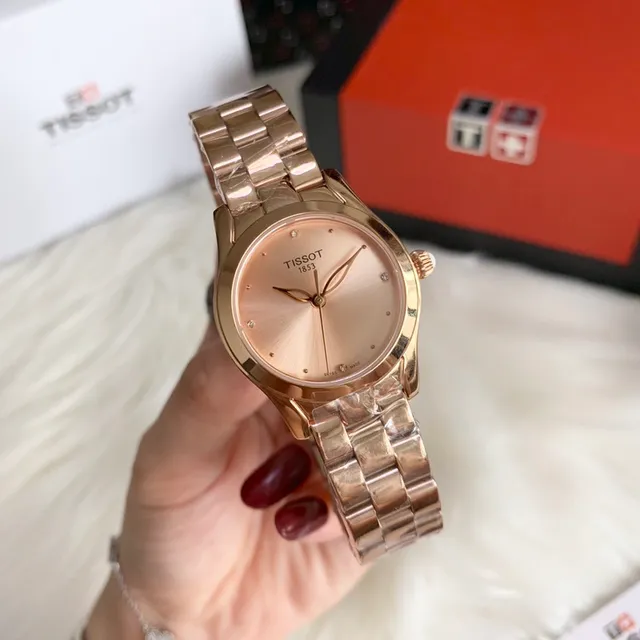 Tissot T-Lady Wave Series Rose Gold-Tone Quartz Watch 9