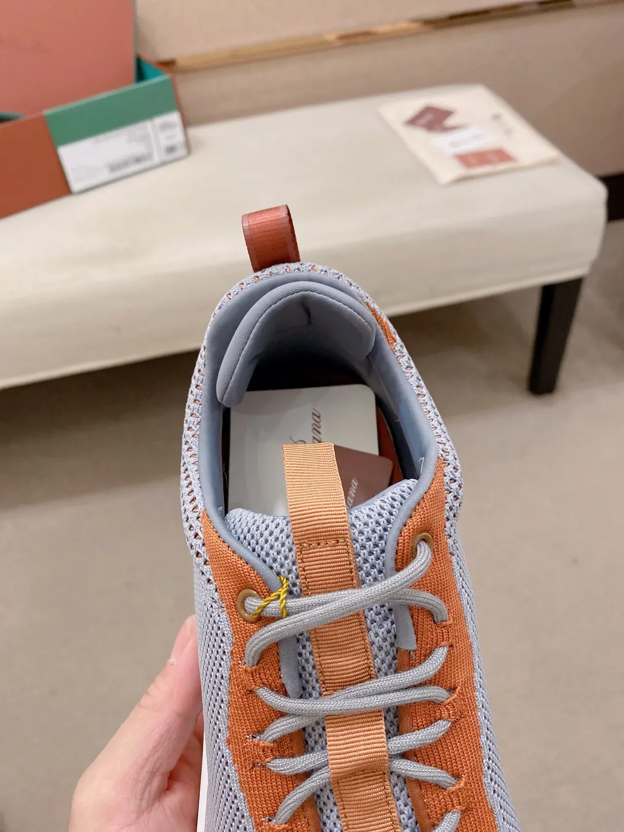 Two-Tone Knit and Mesh Low-Top Sneaker 4