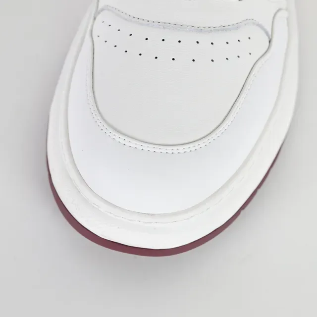 White and Burgundy Panelled Low-Top Lifestyle Sneakers 5