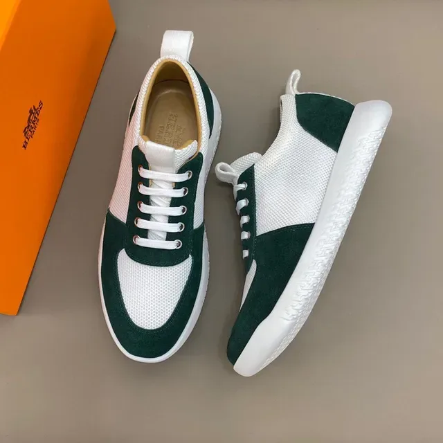 White and Green Mesh-Suede Lifestyle Sneaker 8
