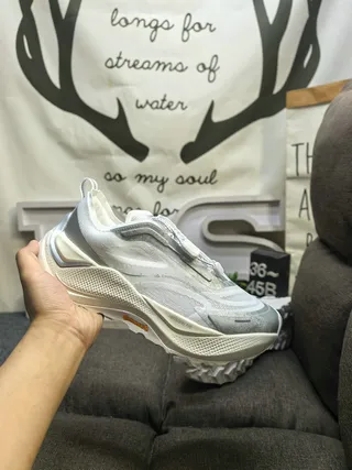 White and Silver Chunky Lifestyle Sneakers 5