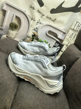 White and Silver Chunky Lifestyle Sneakers 7