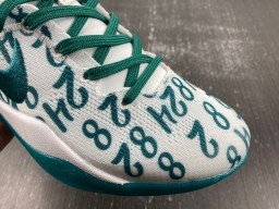 White and Teal Patterned Low-Top Indoor Sneakers 6