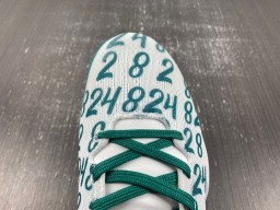 White and Teal Patterned Low-Top Indoor Sneakers 11