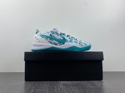 White and Teal Patterned Low-Top Indoor Sneakers 17
