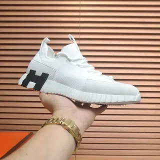 White Black Knit Upper Sculpted Ridged Midsole Sneakers