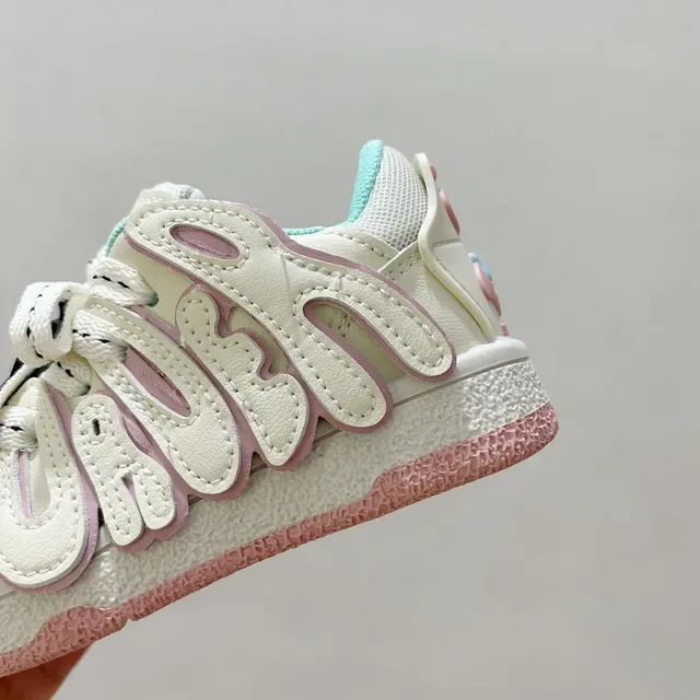 White Blue Chunky Sculpted Midsole Decorative Side Logo Sneakers 12