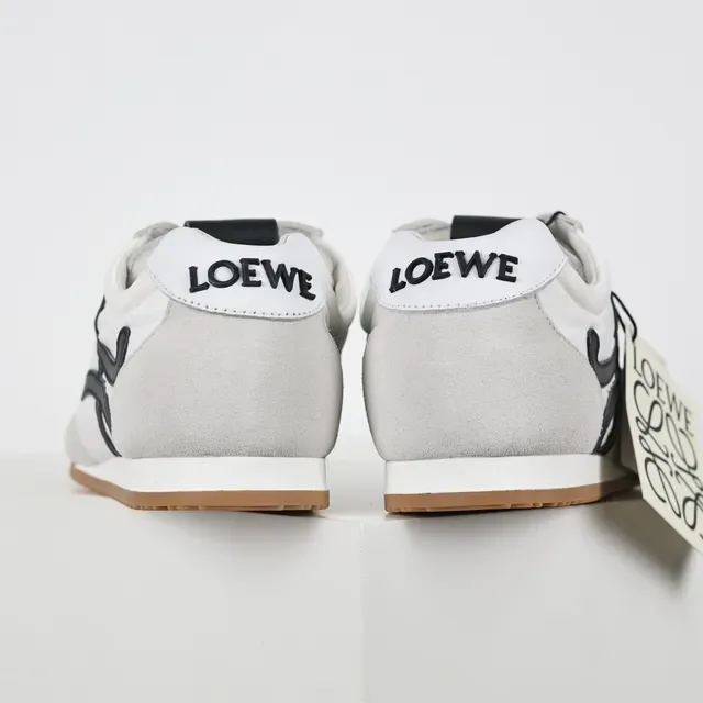 White Gray Low-Top Mixed-Material Upper Sneakers 8