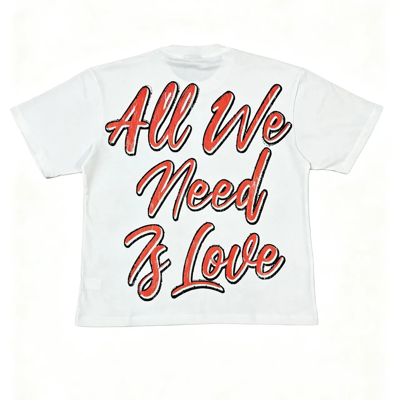 White Red Graphic-Print Crewneck T-Shirt 5