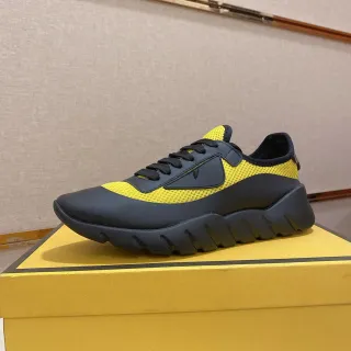 Yellow and Black Mesh-and-Synthetic Lifestyle Sneaker