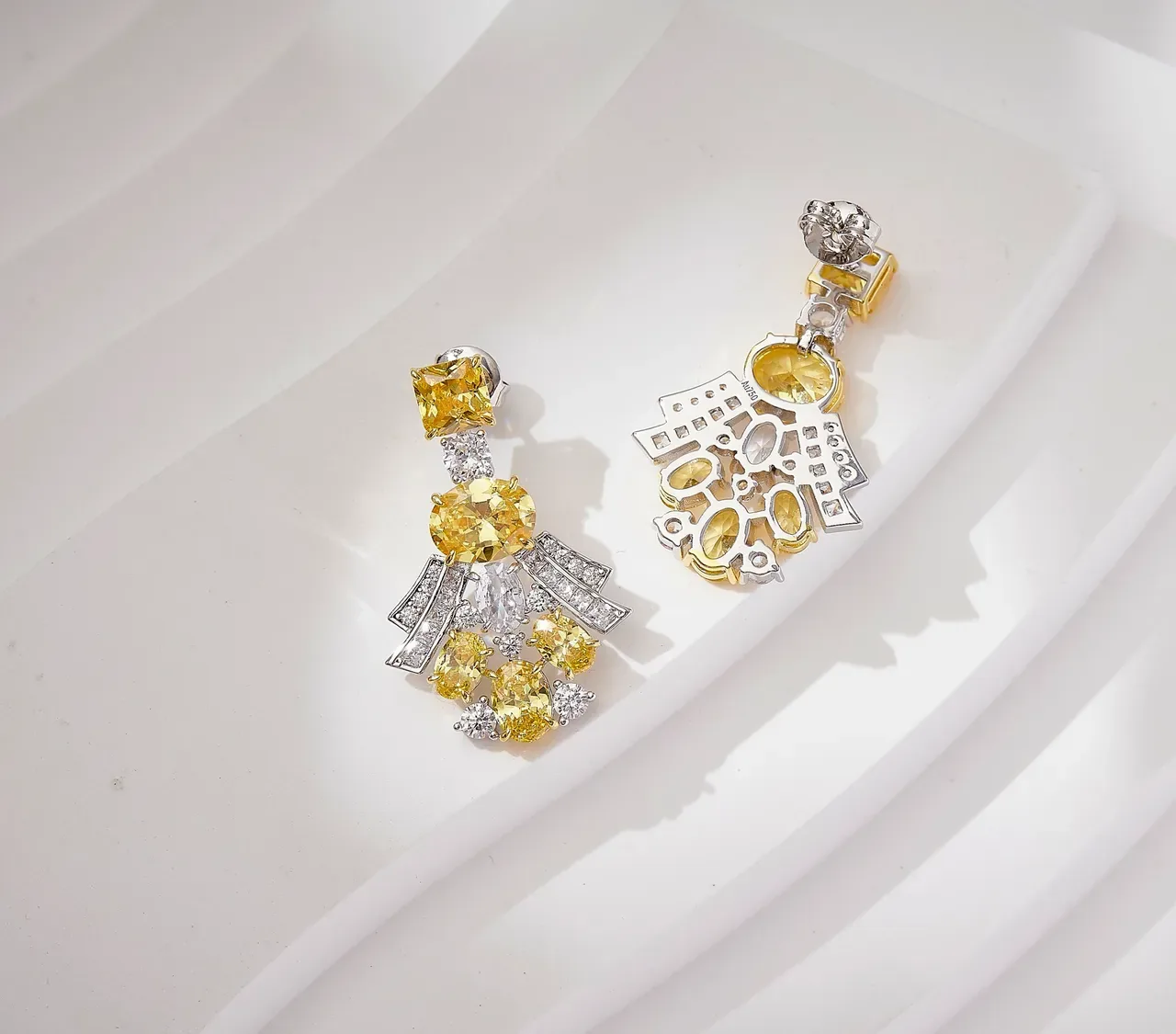 Yellow Silver Statement Multi-Stone Necklace 3