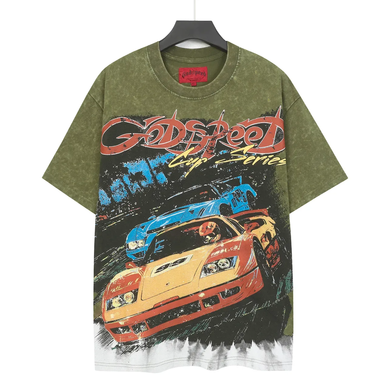 Camiseta Godspeed Cup Series gráfico de corrida verde oliva 3