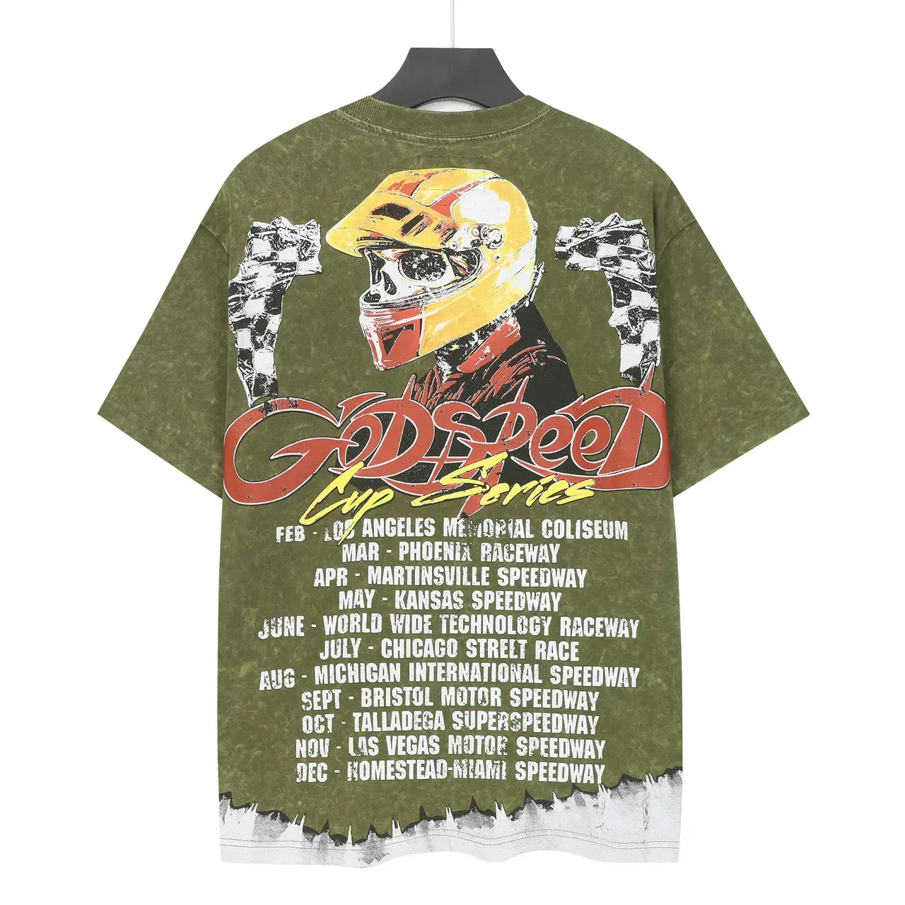 Camiseta Godspeed Cup Series gráfico de corrida verde oliva 4