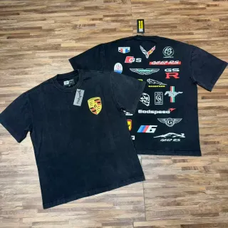 Godspeed Multi-Logo Distressed Black Oversized T-Shirt