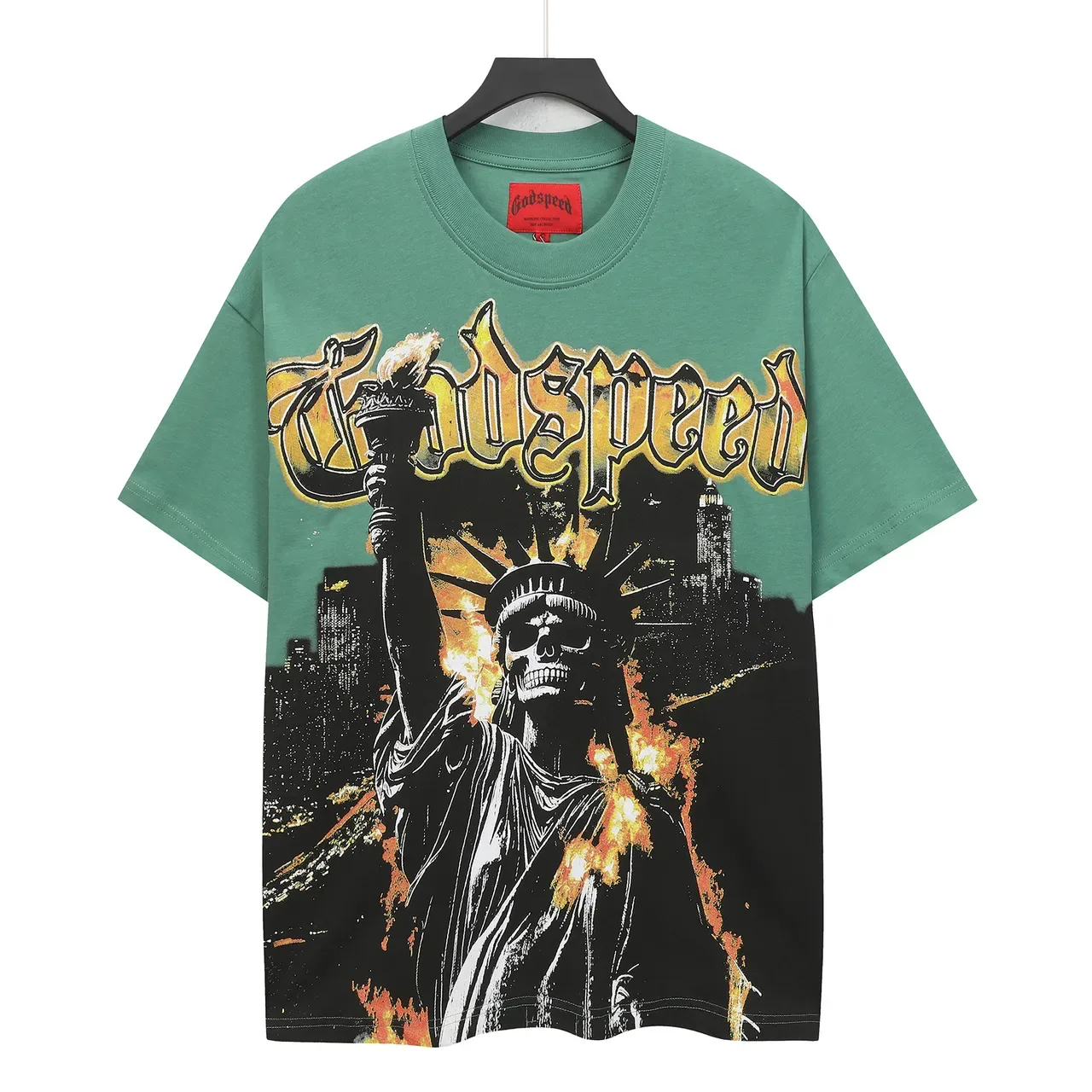 Godspeed Oversized Graphic Print Green T-Shirt 2