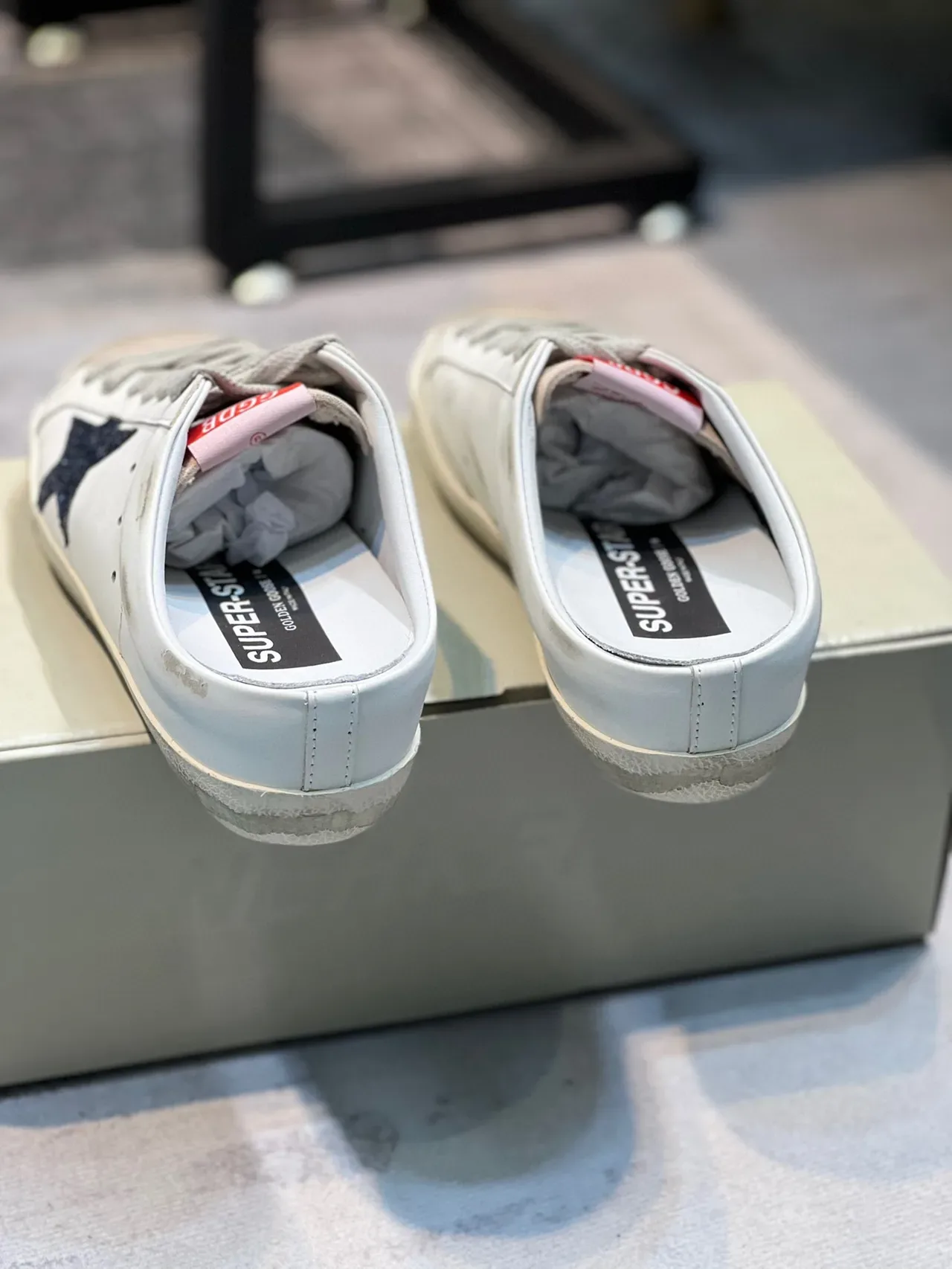 Golden Goose Super-Star Mule ডিস্ট্রেসড সাদা গ্লিটার স্টার লাইফস্টাইল স্নিকার্স 2