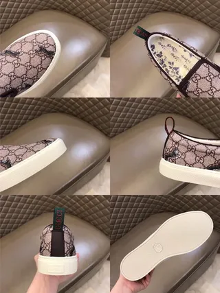 Gucci Ace 米色棕 GG Supreme 帆布 刺绣老虎图案 乐福鞋 5