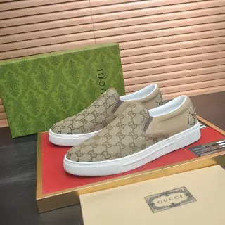 Gucci Ace GG Monogram 米色 踩拖式生活运动鞋