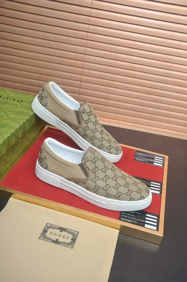 Gucci Ace GG Monogram 米色 踩拖式生活运动鞋 4