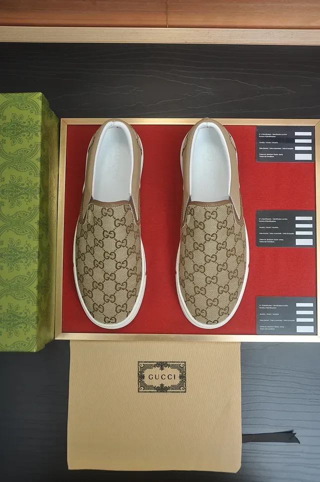 Gucci Ace GG Monogram 米色 踩拖式生活运动鞋 5