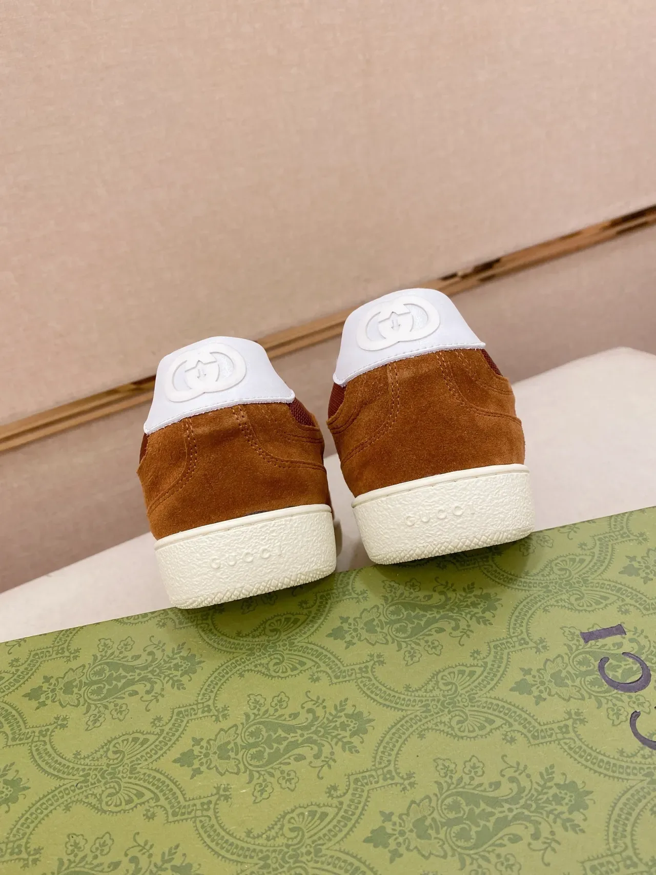 Gucci Ace Rust and Tan Suede Lifestyle Sneaker 2