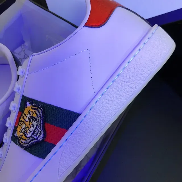 سينيكرز Gucci Ace Tiger أبيض أخضر أحمر 5