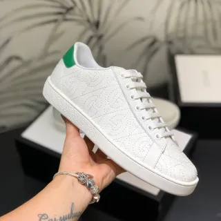 Gucci Ace 白绿缝制印花生活球鞋