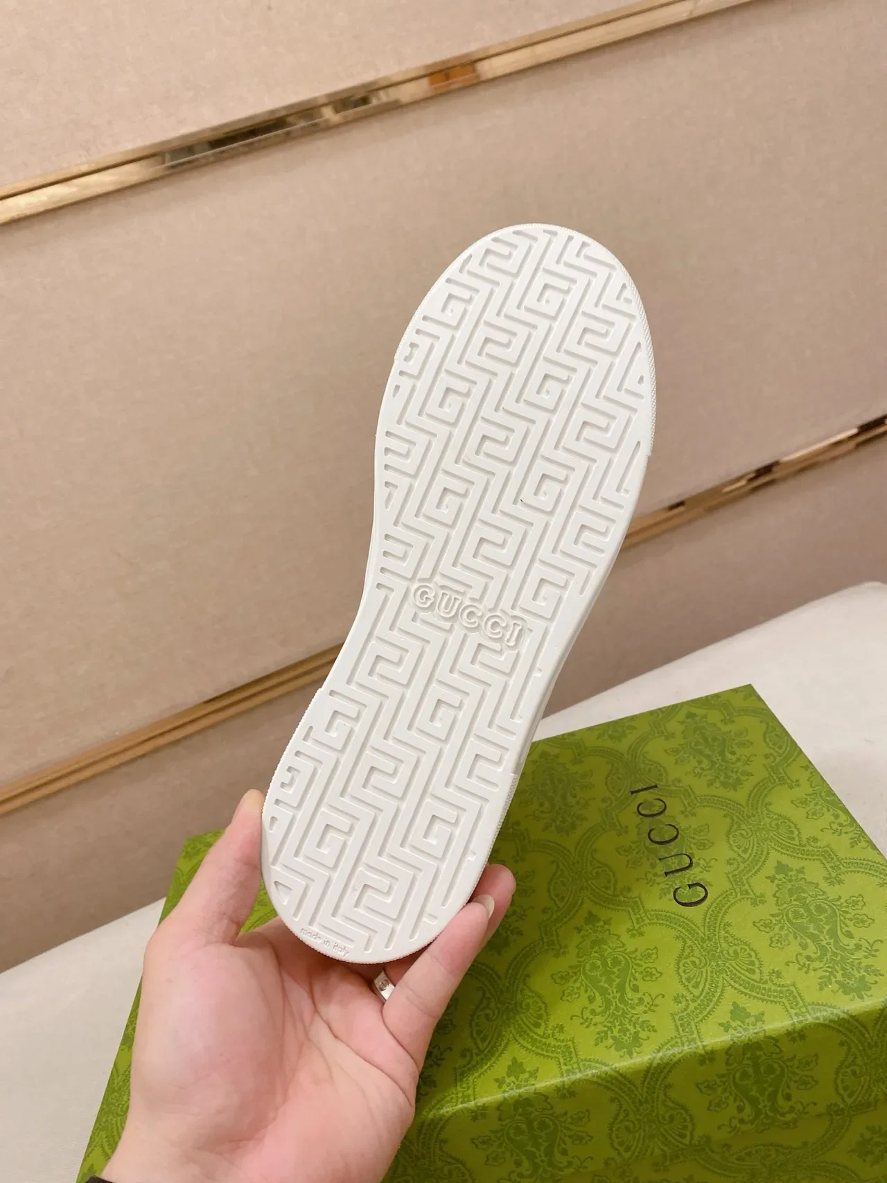 Gucci Ace White Embossed GG Monogram Web Stripe Lifestyle Sneakers 2